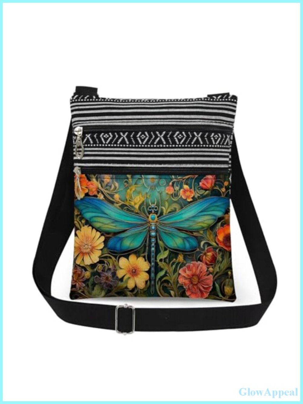 Polyester Crossbody Bag Adjustable Strap Dual Pocket Travel Sling